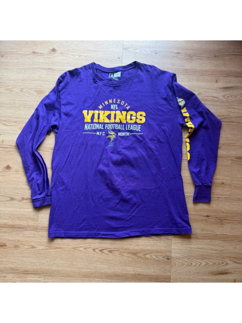 Officially Licensed NFL Team Apparel Minnesota Vikings Long Sleeve Graphic T-Shi